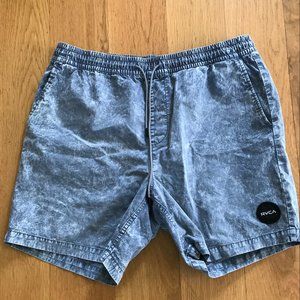RVCA Men's Surf Walk Casual Shorts 17" Acid Wash Elastic Waist